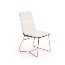 CHAIR K 390, CREAM / DARK GRAY / GOLD